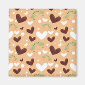 Spring Birds Love Couple Sweet Chocolate Heart Magneet (Voorkant)