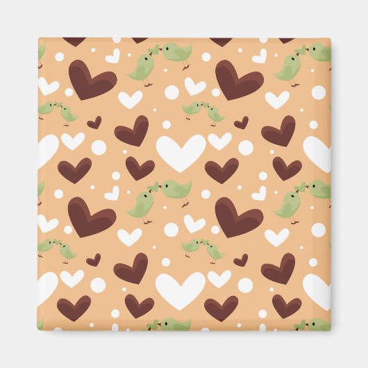 Spring Birds Love Couple Sweet Chocolate Heart Magneet (Voorkant)