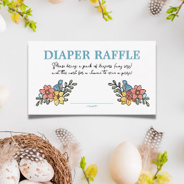 Spring Birds Luier Raffle Baby shower Informatiekaartje