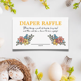 Spring Birds Luier Raffle Baby shower Informatiekaartje