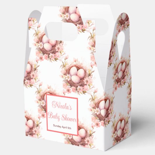 Spring Birds Nest Baby shower Bedankdoosjes (Geopend)
