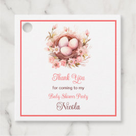 Spring Birds Nest Baby Shower Bedankjes Labels