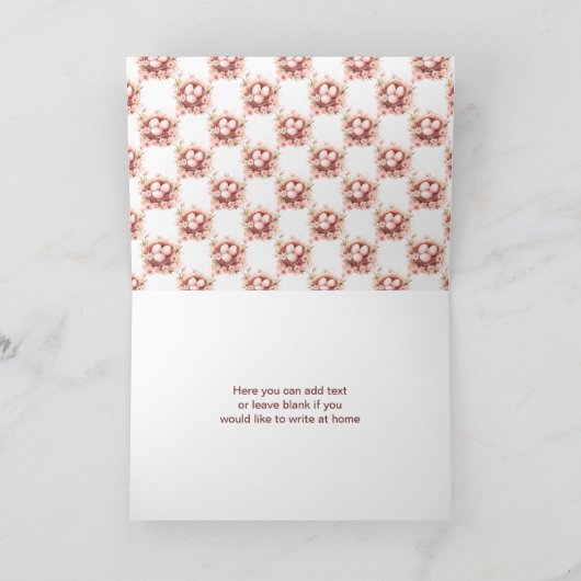 Spring Birds Nest Baby shower Bedankkaart (Binnen)