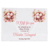 Spring Birds Nest Baby shower Groot Cadeauzakje (Achterkant)