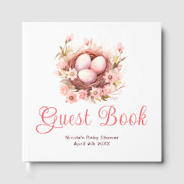 Spring Birds Nest Baby Shower Guest Book Gastenboek