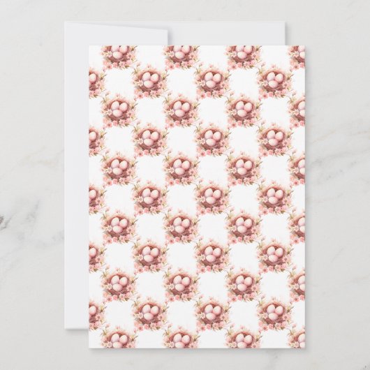 Spring Birds Nest Baby shower Kaart (Achterkant)