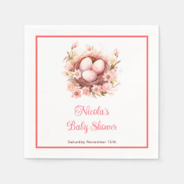 Spring Birds Nest Baby shower Servet