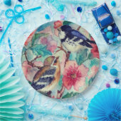 Spring Birds Papieren Borden - Schilderen Papieren Bordje (Feest)