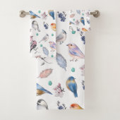 Spring Birds Pattern Bad Handdoek (Insitu)