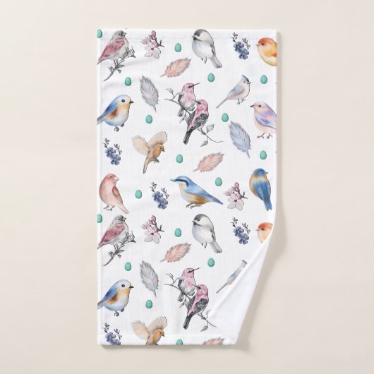 Spring Birds Pattern Bad Handdoek (Handdoek)