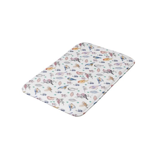 Spring Birds Pattern Badmat (Gekanteld)