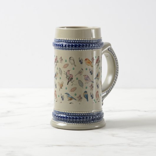 Spring Birds Pattern Bierpul (Voorkant rechts)