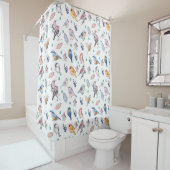 Spring Birds Pattern Douchegordijn (In situ)