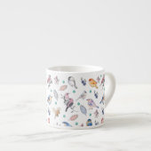 Spring Birds Pattern Espresso Kop (Voorkant rechts)