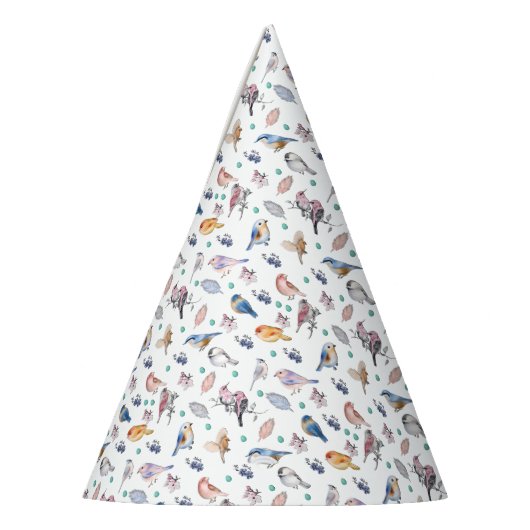 Spring Birds Pattern Feesthoedjes (Links)