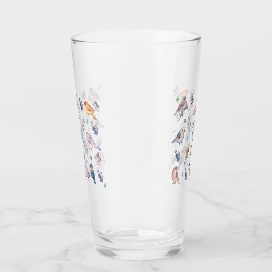 Spring Birds Pattern Glas (Rechts)