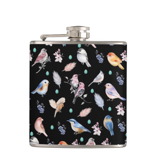 Spring Birds Pattern Heupfles (Voorkant)