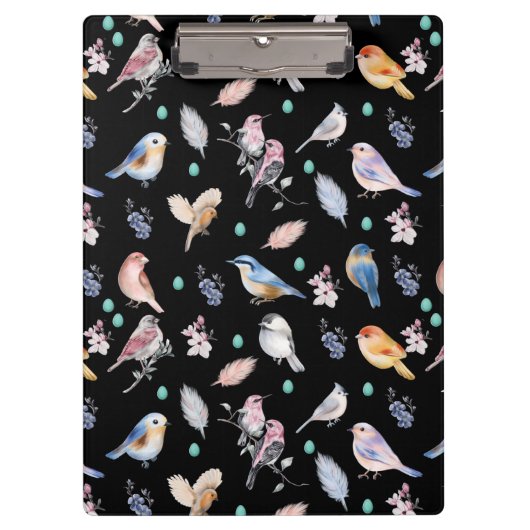Spring Birds Pattern Klembord (Voorkant)