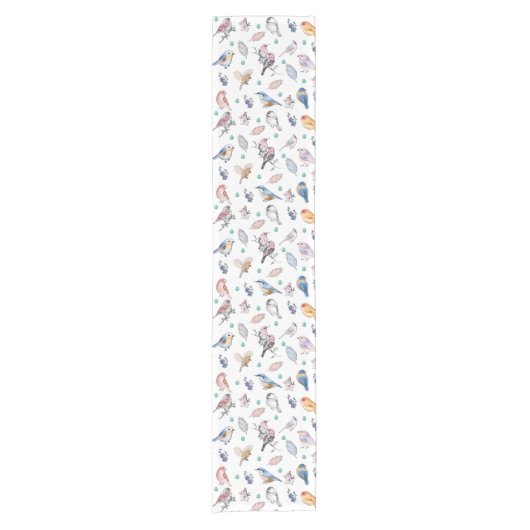 Spring Birds Pattern Korte Tafelloper (Voorkant)