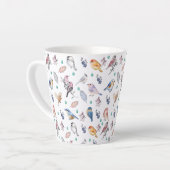 Spring Birds Pattern Latte Mok (Linkerhoek)