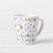 Spring Birds Pattern Latte Mok (Rechterhoek)