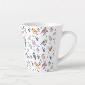 Spring Birds Pattern Latte Mok (Rechts)