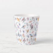 Spring Birds Pattern Latte Mok (Voorkant)