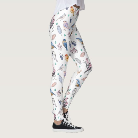 Spring Birds Pattern Leggings (Rechts)
