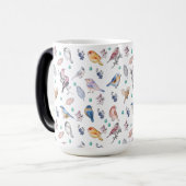 Spring Birds Pattern Magische Mok (Voorkant links)