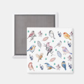 Spring Birds Pattern Magneet (Voorkant / Achterkant)