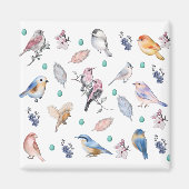 Spring Birds Pattern Magneet (Voorkant)