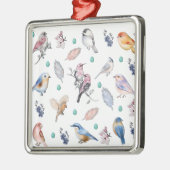 Spring Birds Pattern Metalen Ornament (Links)