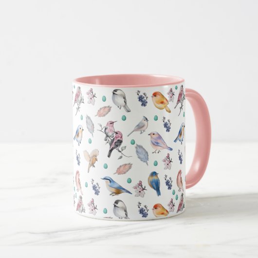 Spring Birds Pattern Mok (Voorkant rechts)
