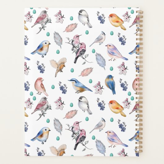 Spring Birds Pattern Planner (Achterkant)