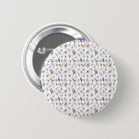 Spring Birds Pattern Ronde Button 5,7 Cm (Voorkant /achterkant)