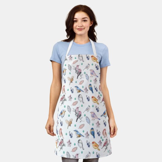 Spring Birds Pattern Schort (Gedragen)
