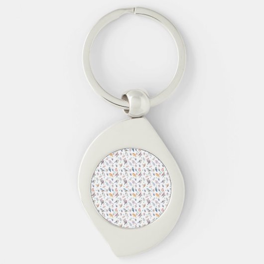 Spring Birds Pattern Sleutelhanger (Voorkant)