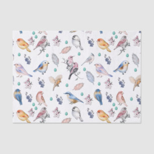 Spring Birds Pattern Tissuepapier