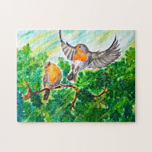 Spring Birds Puzzle - Schilderen Legpuzzel (Horizontaal)