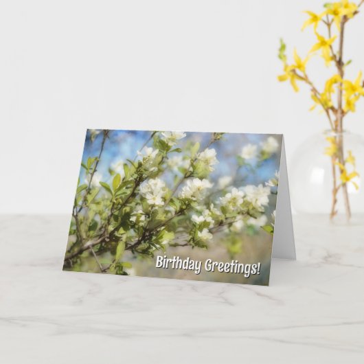 Spring Birthday Bloesem Bloesem Verjaardag Kaart (Gele Bloem)