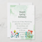 Spring Birthday Quote Poem Charles Dickens Kaart (Voorkant)