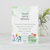Spring Birthday Quote Poem Charles Dickens Kaart (Staand voorkant)