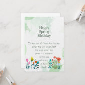 Spring Birthday Quote Poem Charles Dickens Kaart (Voorkant / Achterkant in situ)