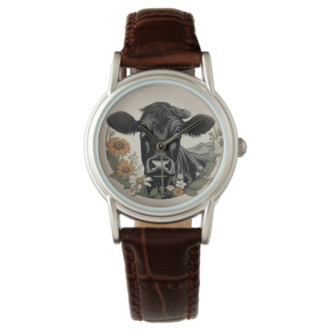 Spring Black Koe Horloge (Voorkant)
