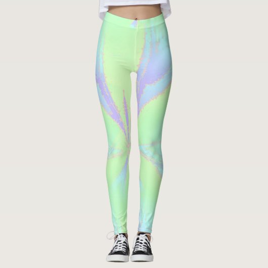 Spring Blauw Groen Violet Leggings (Voorkant)