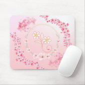 Spring Blessing – Roze Bloemen Illustratie Muismat (Met muis)