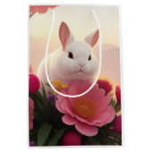 Spring Blessings Bunny Flower Spring Gift Bag Medium Cadeauzakje (Voorkant)