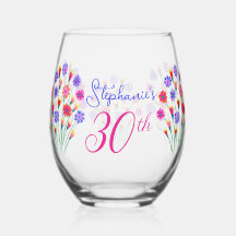 Spring Bloem Boeket Hand geschilderd 30e verjaarda