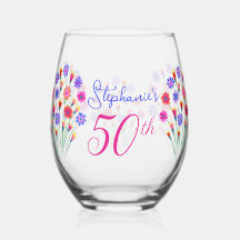 Spring Bloem Boeket Hand geschilderd 50e verjaarda