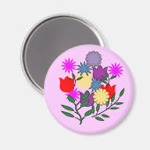 Spring Bloemen boeket magneet (Voorkant / Achterkant)